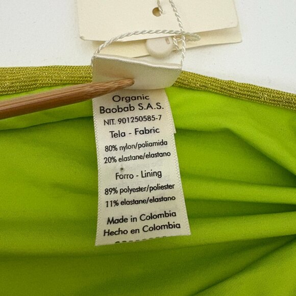 NWT Baobab Aria Dress Size S Lime Punch Midi Off-the-Shoulder Free People Slit - Picture 9 of 10